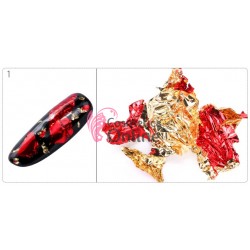 Foite subtiri colorate pentru decor unghii FSU01 Red Gold